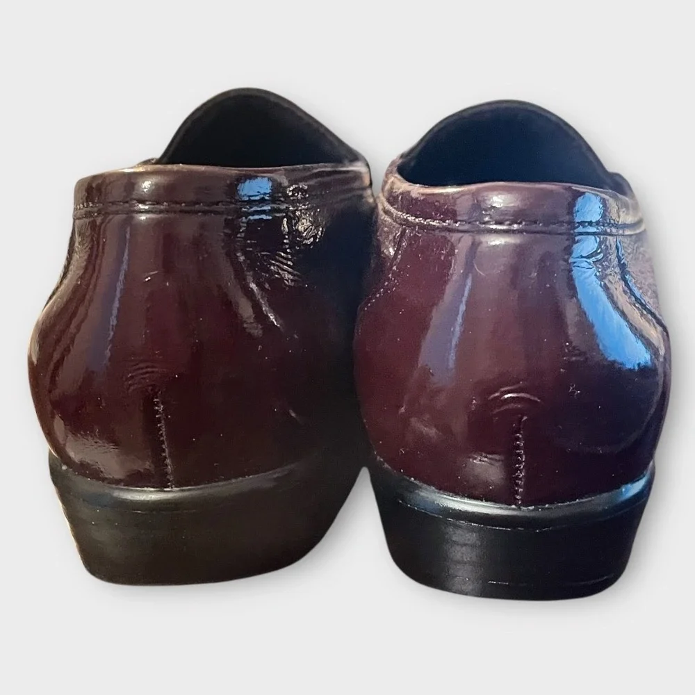 SAS Hope Loafers Orthopedic Women‎ 6M Burgundy Patent Leather Horsebit Comfort